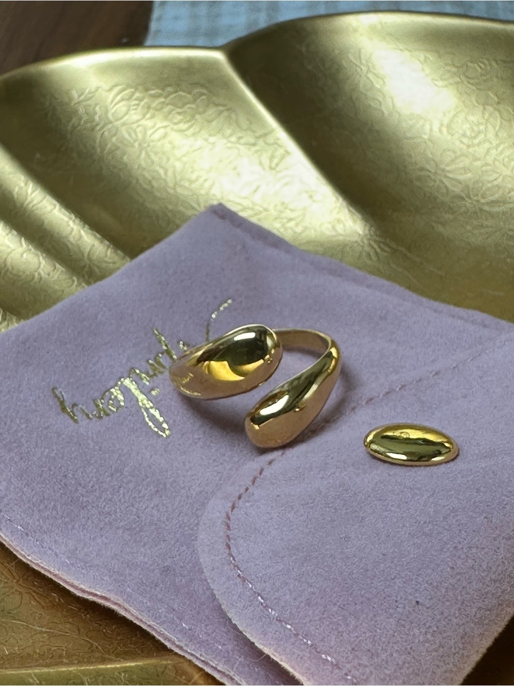 14k Gold Filled Open Dome Teardrop Ring